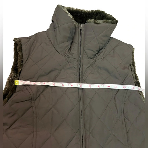 Weatherproof garment company reversible faux fur full zip up vest brown winter - Picture 4 of 16